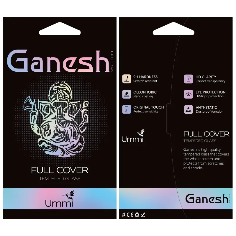 Ochronne szkło Ganesh (Full Cover) do Apple iPhone 14 Pro (6.1"), Czarny 2, Szkło hartowane
