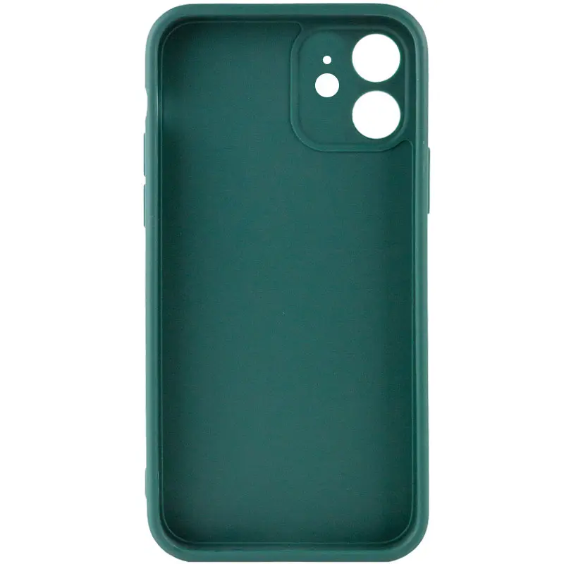 Силіконовий чохол Candy Full Camera для Apple iPhone 12 (6.1"), Зелений / Dark green 1, TPU
