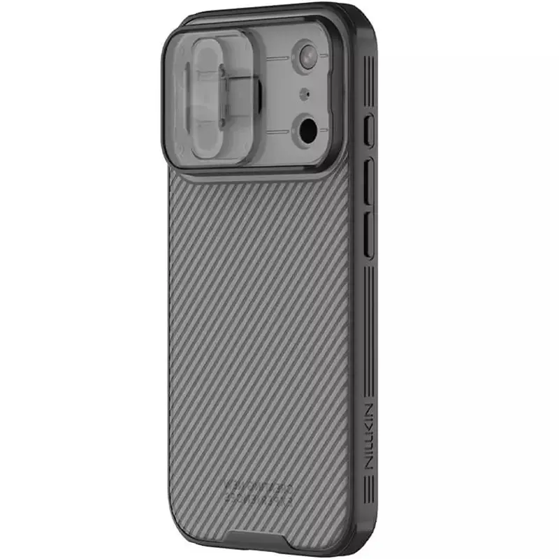 Węgiel nakładka Nillkin CamShield Pro do Apple iPhone 17 Pro Max / 18 Pro Max (6.9"), Transparent black 2, Plastikowy