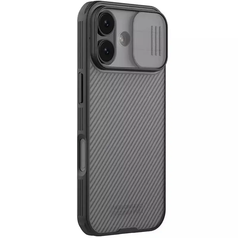 Węgiel nakładka Nillkin CamShield Pro do Apple iPhone 17 (6.3"), Transparent black, Plastikowy