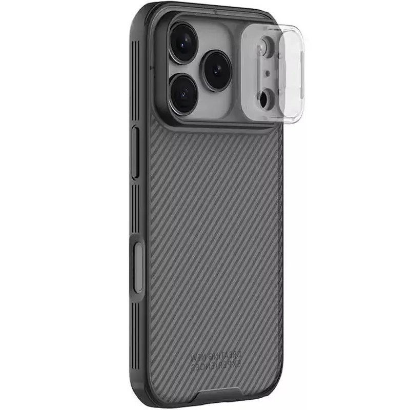 Карбоновая накладка Nillkin CamShield Pro для Apple iPhone 17 Pro / 18 Pro (6.3"), Transparent black, Пластик