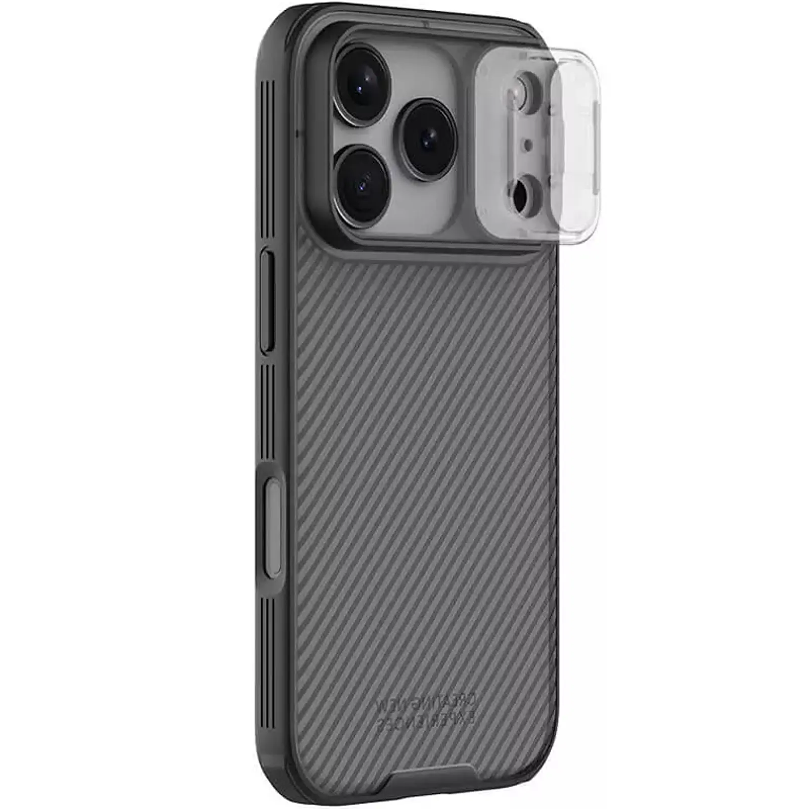 Карбоновая накладка Nillkin CamShield Pro для Apple iPhone 17 Pro / 18 Pro (6.3"), Transparent black, Пластик