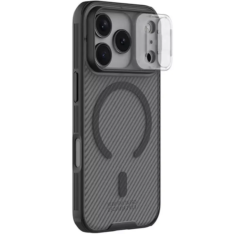 Карбонова накладка Nillkin CamShield Pro Magnetic для Apple iPhone 17 Pro / 18 Pro (6.3"), Transparent black, Пластик