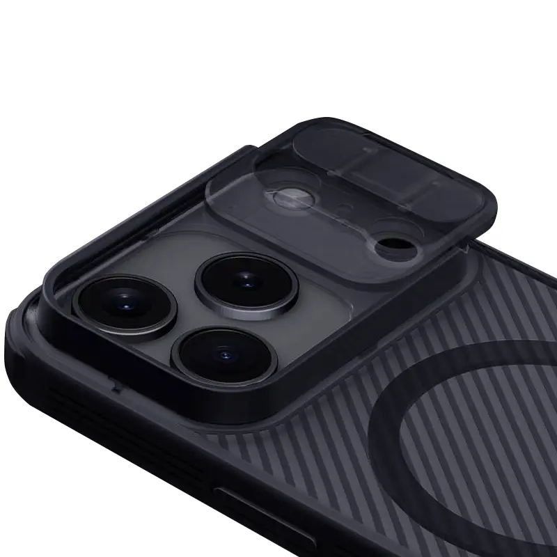 Карбонова накладка Nillkin CamShield Pro Magnetic для Apple iPhone 17 Pro / 18 Pro (6.3"), Transparent black 3, Пластик