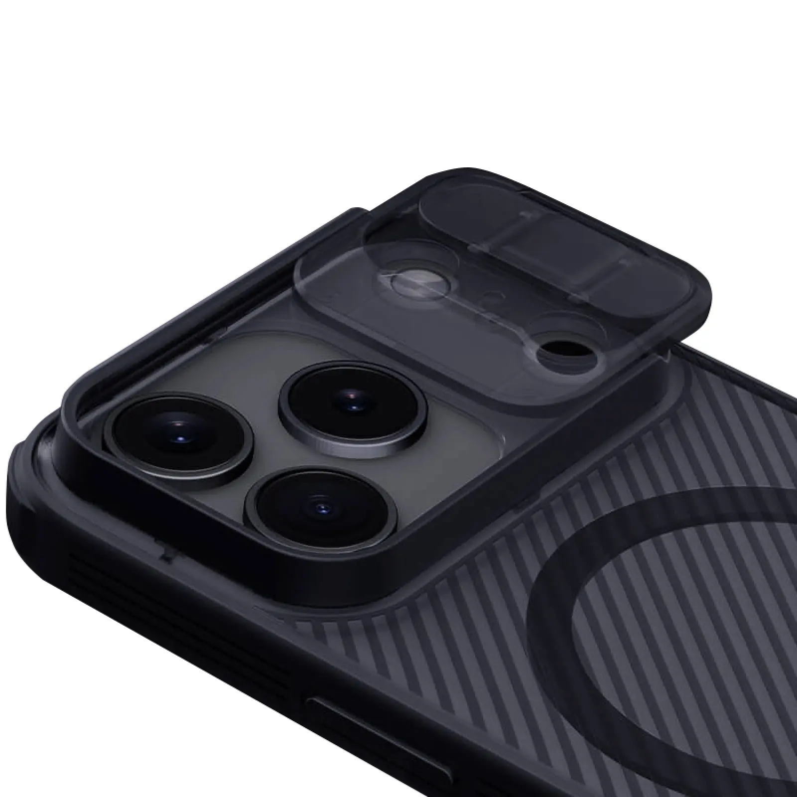 Карбонова накладка Nillkin CamShield Pro Magnetic для Apple iPhone 17 Pro / 18 Pro (6.3"), Transparent black 3, Пластик