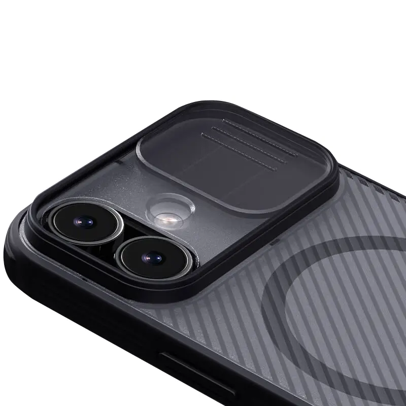 Nakładka Nillkin Carbon CamShield Pro Magnetic do Apple iPhone 17 (6.3"), Transparent black 3, Plastikowy