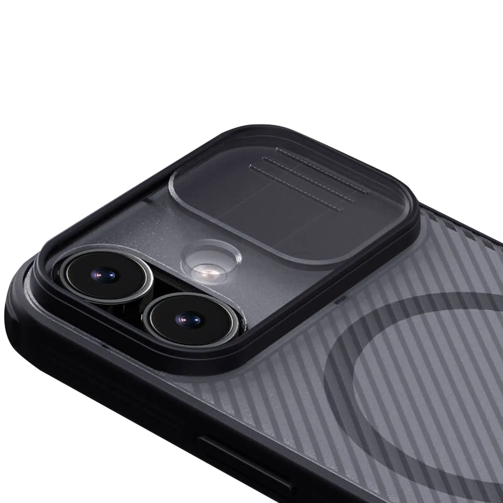 Nakładka Nillkin Carbon CamShield Pro Magnetic do Apple iPhone 17 (6.3"), Transparent black 3, Plastikowy