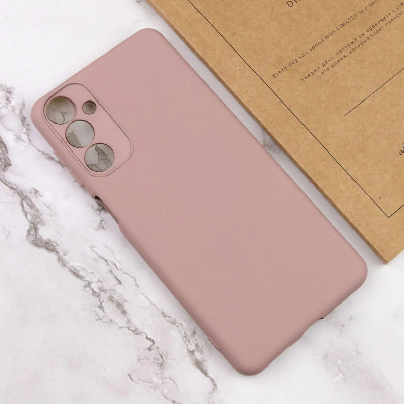 Case TPU GETMAN Liquid Silk Full Camera for Samsung Galaxy A54 5G, Pink / Pink Sand 3, TPU