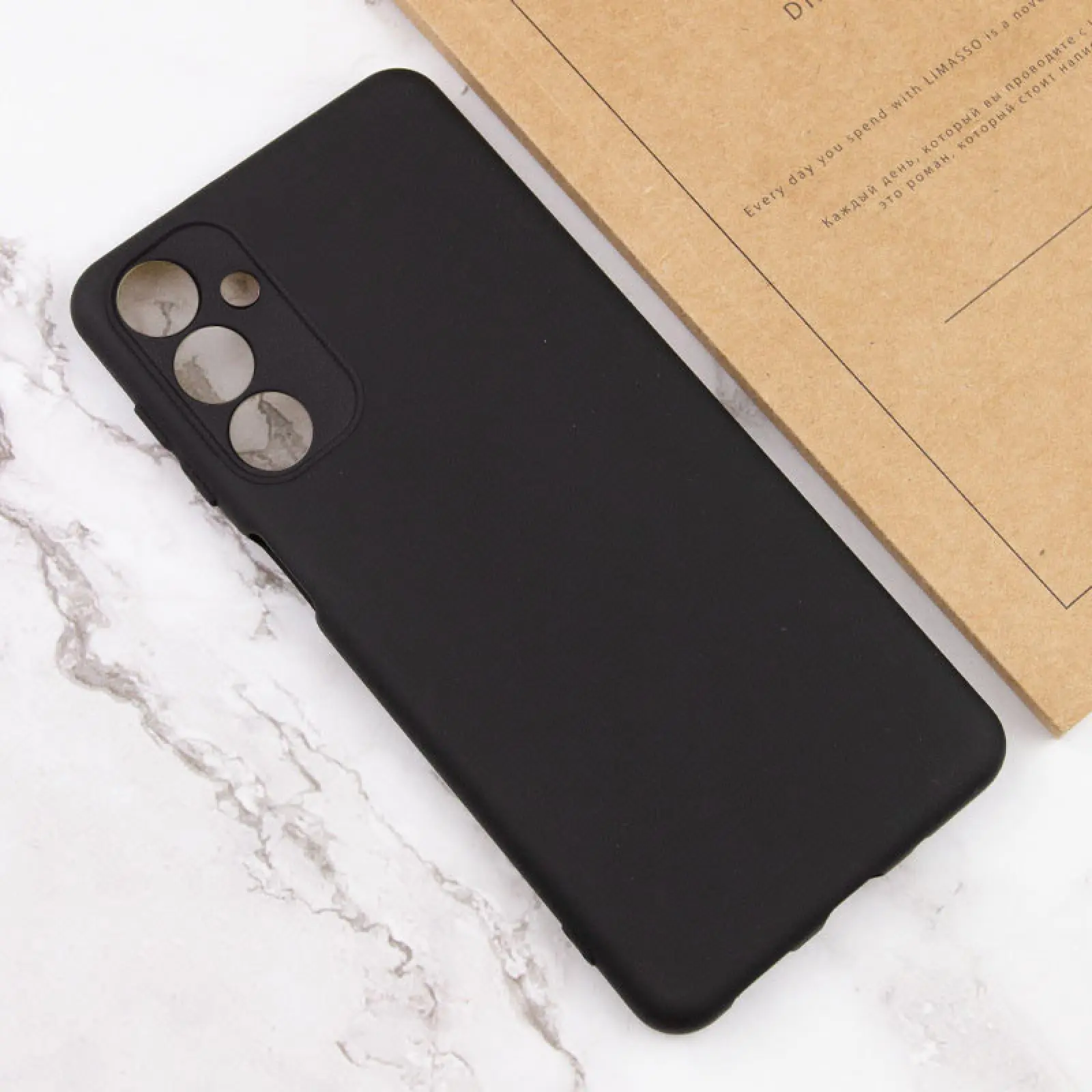Case TPU GETMAN Liquid Silk Full Camera for Samsung Galaxy A54 5G, Black 3, TPU