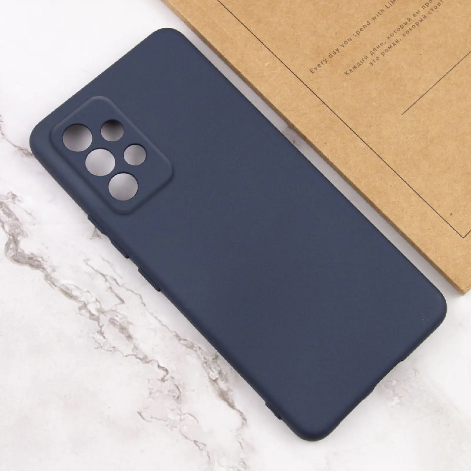 Case TPU GETMAN Liquid Silk Full Camera for Samsung Galaxy A52 4G / A52 5G / A52s, Blue / Midnight Blue 3, TPU