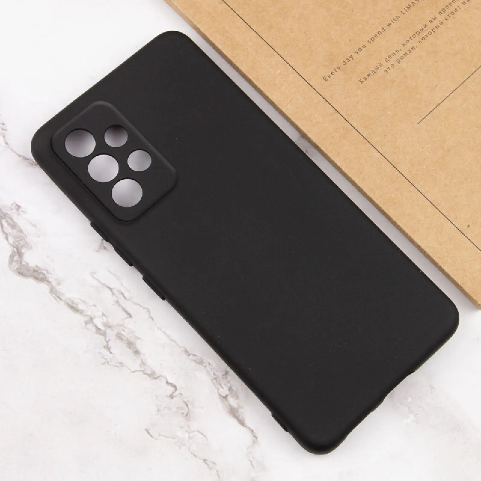 Case TPU GETMAN Liquid Silk Full Camera for Samsung Galaxy A52 4G / A52 5G / A52s, Black 3, TPU