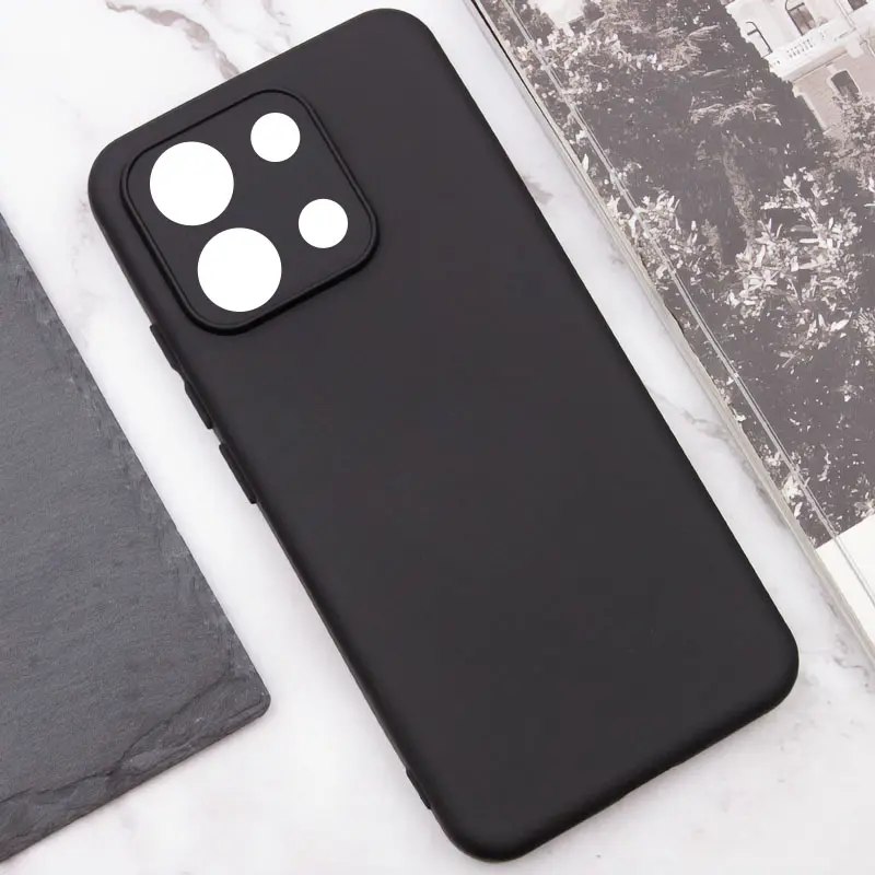 Case TPU GETMAN Liquid Silk Full Camera for Xiaomi Redmi Note 13 Pro 4G / Poco M6 Pro 4G / Note 14S, Black 1, TPU